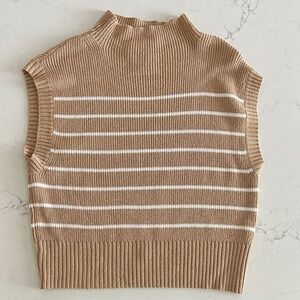 Maeve Striped Ribbed Sweater Vest